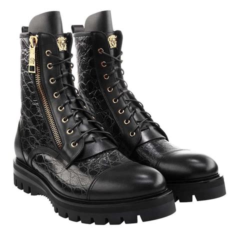 versace westrn black boots|Versace military boots.